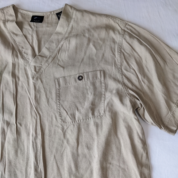 Neutral Minimalist Silk Tan Top Axis LA Women's Size Medium - Picture 3 of 7